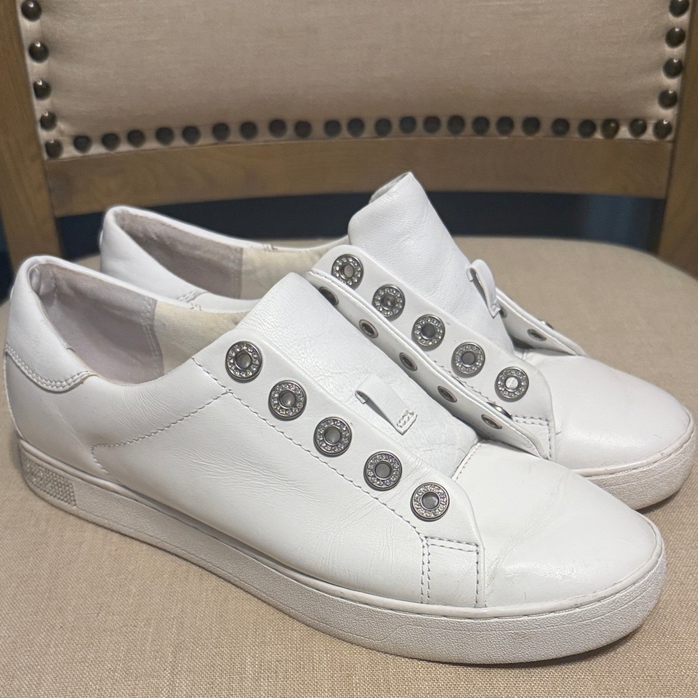 Michael Kors Women’s White Leather Sneakers, Size 9M